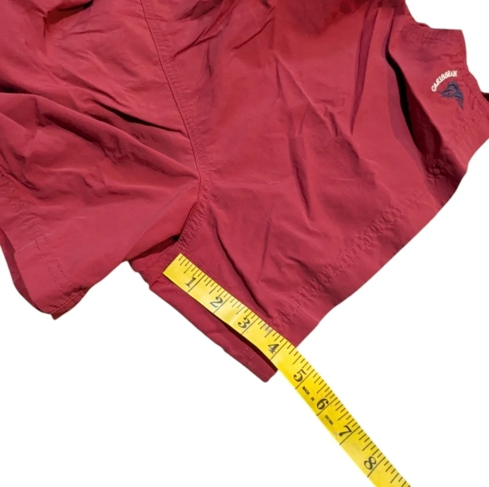 Caribbean Mens Swim Board Shorts Large Red Classic Preppy Cruise